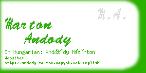 marton andody business card